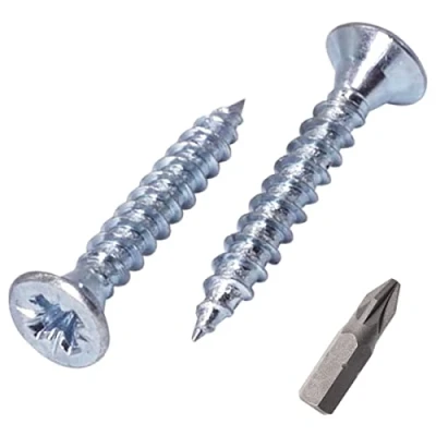Imagen de SKIR&#039;CO Lote de 500 tornillos acero chapado en zinc 3,0 x 16 mm, cabeza avellanada Pozidriv, aglomerado, rosca PZ totalmente (500, 3 mm)