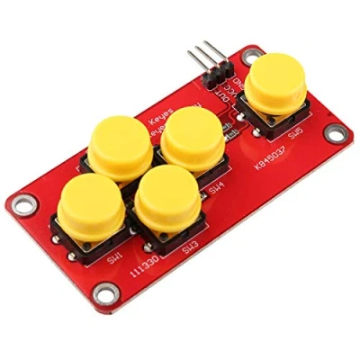 Imagen de HALJIA El teclado del AD simula los bloques de construcción electrónicos 5 botón analógico módulo dominante compatible con la placa expansión sensor Arduino