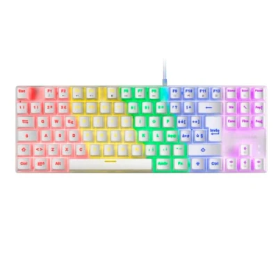 Imagen de MARSGAMING MK80 Blanco, Teclado Gaming Mecánico TKL FRGB, Antighosting, Switch Azul, Idioma Italiano