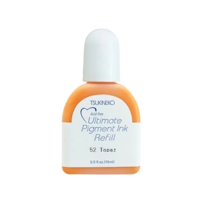 Imagen de Tsukineko Tinta VERSACOLOR Color topacio Opaca Recarga 15ml. Bote de Almohadilla. Textura densa, Resistente. Ideal Manualidades, Scrapbooking en Papel, Madera y cartón.