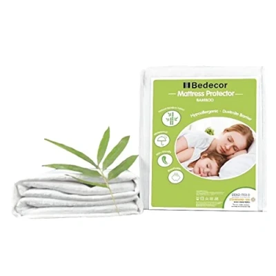 Imagen de Bedecor Protector Colchón 70x140 para Cuna Impermeable, Funda Colchon de Bambú No Ruidoso y da Calor, Cubre Cama 70 Transpirable Anti Acaros Oeko Tex