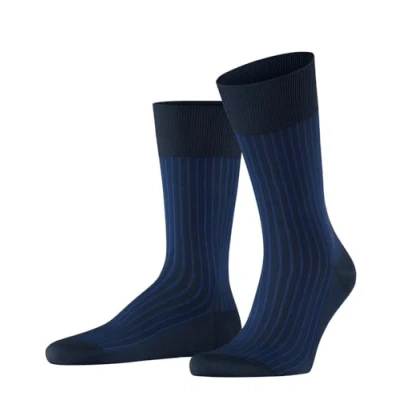 Imagen de FALKE Oxford Stripe M SO algodón estampado 1 par, Calcetines Hombre, Azul (Space Blue 6116), 45 46