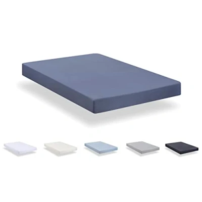 Imagen de Todocama Sábana Bajera Ajustable de Microfibra cepillada Extra Suave. (Cama 200 x 190/200cm, Azul grisáceo)