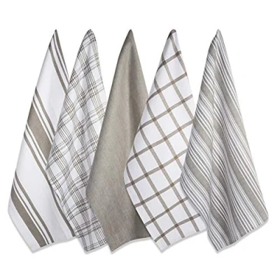 Imagen de DII Oversized, Ultra Absorbente, Professional Grade, Luxury Kitchen Dishtowel for Everyday Use, 18 x 28 Set of 5 Gray, algodón, marrón,