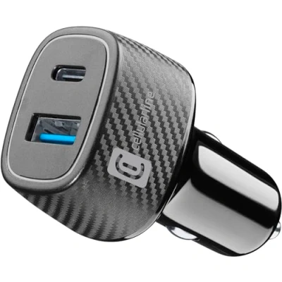 Imagen de Cargador coche CellularLine CBRUSB2PD48WK, 2 Puertos USB, Negro