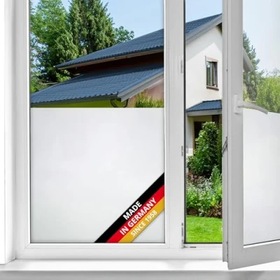 Imagen de d c fix vinilo adhesivo para cristales ventanas escarcha estático premium opaco translúcido privacidad decorativo mampara de ducha baño lámina pegatina 90 cm x 1,5 m