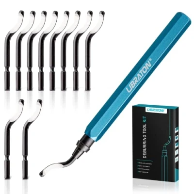 Imagen de Libraton Herramientas de Desbarbado Manual, Desbarbador Metal con 11 Cuchillas Rotación 360, Quita Rebabas para Acero, Plástico, Aluminio, Cobre, Impresora 3D