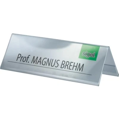 Imagen de SIGEL TA132 Soporte de sobremesa, forma tejado, Plástico duro, para 190x60 mm, 5 unds.