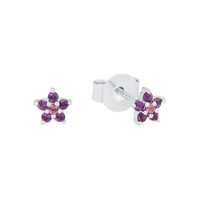 Imagen de Prinzessin Lillifee pendientes de plata ley 925 para niñas, con circonita sintética, 0,5 cm, violeta, estrella, en caja regalo, 2021109