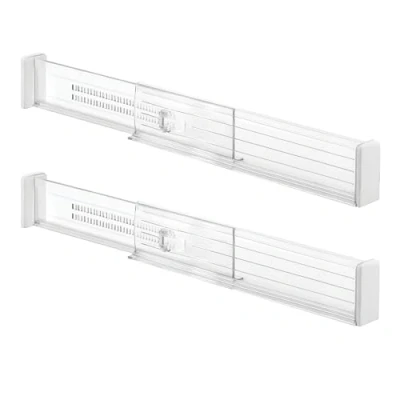 Imagen de iDesign Separadores de cajones ajustables, organizador profundos plástico, juego 2 divisores para la cocina, transparente