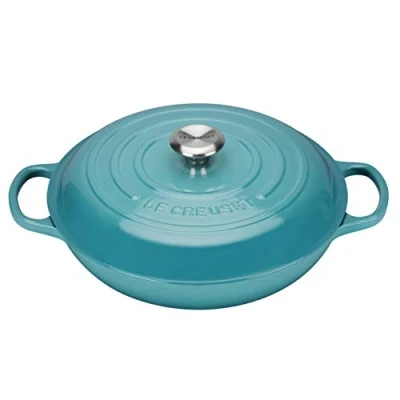 Imagen de Le Creuset Evolution Cacerola Baja, Hierro Fundido, Azul Caribe, 26 cm