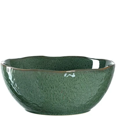 Imagen de Leonardo 018585 Matera cuenco de cerámica, apto para lavavajillas, 1 redondo gres, verde, diámetro 23,5 cm, 2600 ml, unidad,