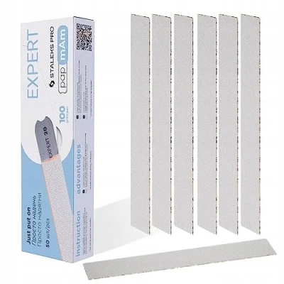 Imagen de STALEKS PRO Recambio Fundas de Limas mineral «Papmam» para base recta Expert Papel ecológico 50 Pcs (Grano 100)
