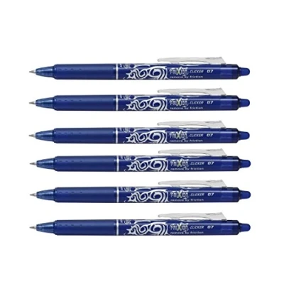 Imagen de Pilot Frixion Clicker Bolígrafo de gel borrable con punta 0,7 mm, tinta azul (paquete 3)