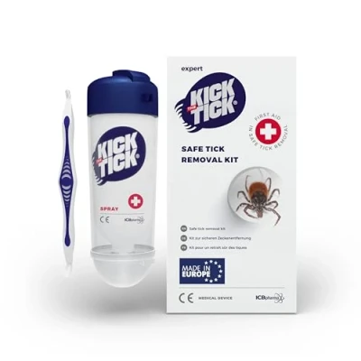 Imagen de Novokill Kick The Tick Set Removedor de Garrapatas con Spray Helado y Pinzas para Profesionales Quita Fácil Bajo Riesgo 9ml Antigarrapatas Perros Humanos