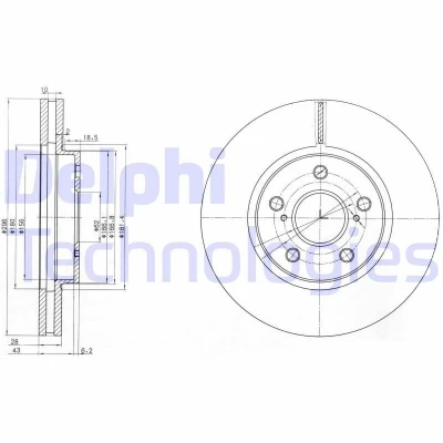 Imagen de DELPHI BG3735 Disco de freno 296 28 5 ventilado aceitado sin procesar cojinete rueda, anillo sensor ABS LEXUS: RX I