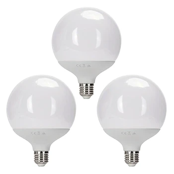 Imagen de Aigostar Bombillas LED E27 G120 Globo 18W Equivalente a 117W, Luz Fría 6500K, 1840 Lumen, CRI&gt; 80, Ahorro de Energía, No Regulable, 3 Unidades