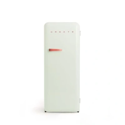 Imagen de CREATE / RETRO FRIDGE 150 TERRACOTA/Frigorífico verde pastel maneta terracota con congelador 281L 102W, bajo consumo, 3 estantes, 150cm, regulador temperatura, botellero, 60x60x150cm