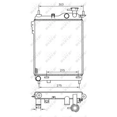 Imagen de NRF 53359 Radiador, refrigeración del motor Aluminio 370 318 16 Aletas soldadas HYUNDAI: Getz
