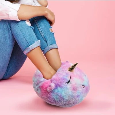 Imagen de Calientapiés en forma de unicornio Zapatillas térmicas perfecto para el escritorio Mad Monkey