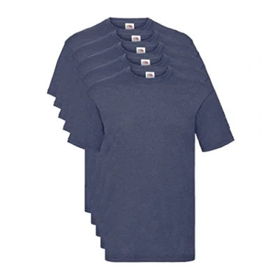 Imagen de Fruit of the Loom Valueweight 5 Pack Camiseta, Azul (Vintage Heather Navy VF), X Large (Talla del Fabricante: L) (Pack de 5) para Hombre