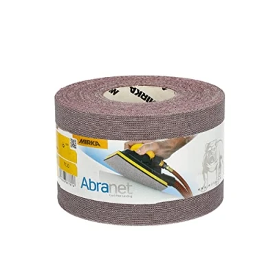 Imagen de Mirka Abranet rollo de lijado neto 115 mm x 25 m cierre adhesivo/grano P120 / 1 rollo/para lijar madera, masilla, barniz, plástico 5454400112