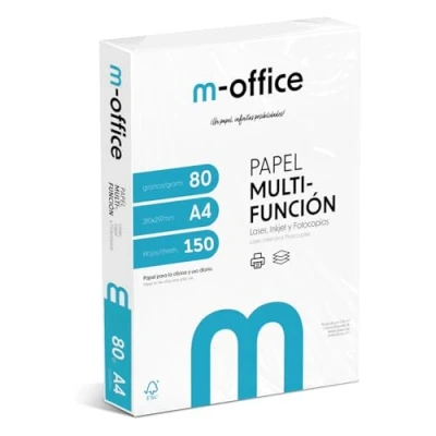 Imagen de Paquete Folios A4 80gr, de 150 hojas, Papel Multifunción para Impresora Inkjet y Láser, Hojas 210 x 297 mm Ideales la Oficina como el Hogar · m office (150 hojas)