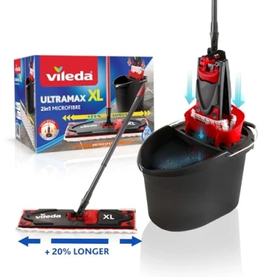 Imagen de Vileda Komplettbox Juego Completo Universal ULTRAMAX XL, Microfibra, Rojo/Negro, Set