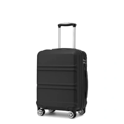 Imagen de Kono Maleta de Viaje con Material ABS Cabina Mano Cerradura TSA y 4 Ruedas（S,Negro）