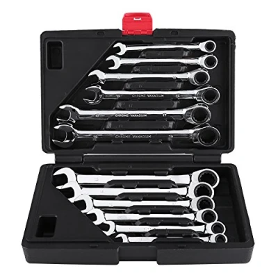 Imagen de Greensen 12pc Juego de llaves combinadas, Trinquete combinadas métricas Carraca 8 19 mm, Engranaje 72 Dientes con Estuche Almacenamiento