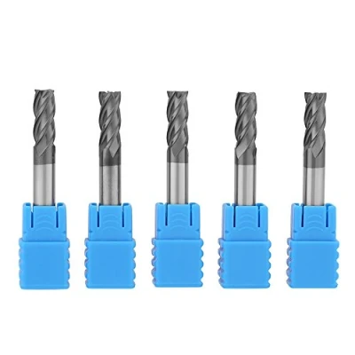 Imagen de 5 Unids Carburo De Tungsteno 4 Flauta Vástago Recto Cuadrado Extremo Nariz Molino Cnc Herramientas Fresado 6 Mm Diámetro X 50 Longitud