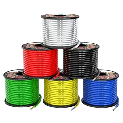 Imagen de 5.3mm² Cable Alambres eléctrico de silicona 10awg 6 colores 6x3 metros cobre estañado trenzado sin oxígeno Resistencia a altas temperaturas