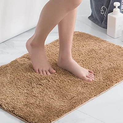 Imagen de KELEKELE Alfombra Baño Antideslizante de Microfibras Suaves esponjosa Absorbente Alfombrilla Lavable a Máquina para bañera WC, Dormitorio Salon (Champán, 40 x 60 cm)