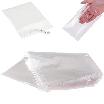Imagen de DIY 24H 87 tamaños a elegir bolsas planas OPP transparentes, autoadhesivas, de plástico transparente (100 unidades, 11 x 16 cm)