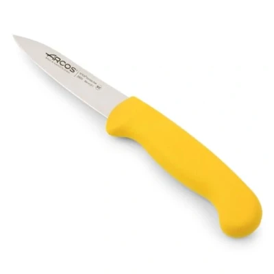 Imagen de Arcos Serie 2900 Cuchillo Mondador Hoja de Acero Inoxidable NITRUM 80 mm Mango inyectado en Polipropileno Color amarillo