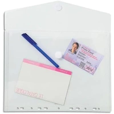 Imagen de Exacompta 57381E Porta documentos perforado, formato sobre A4, polipropileno, Transparente