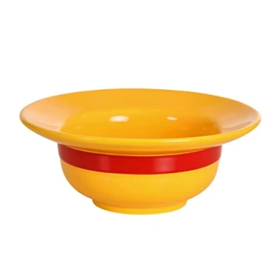 Imagen de Elbenwald Tazón de cereales Bowl One Piece Monkey D. Luffy sombrero paja cerámica, 18 x 7 cm, 400 ml, color amarillo
