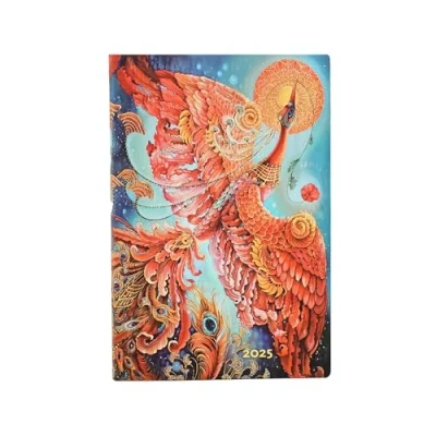 Imagen de Paperblanks Agende 12 Mesi Flexis 2025 Uccello di Fuoco Mini Orizzontale Chiusura con Fascia Elastica