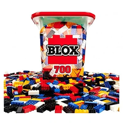 Imagen de Simba 104114200 Blox 700 Bloques de construcción para niños a Partir 3 años, 8 Puntos, sin Placa Base, Totalmente Compatible, Colores Surtidos, Negro, Rojo, Blanco, Amarillo y Azul