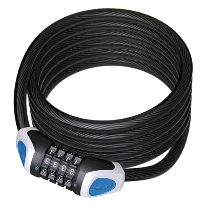 Imagen de Diverse XLC Zahlenspiralkabelschloss RonaldBiggs Ø 10mm/1850mm, Adultos Unisex, Negro, Size