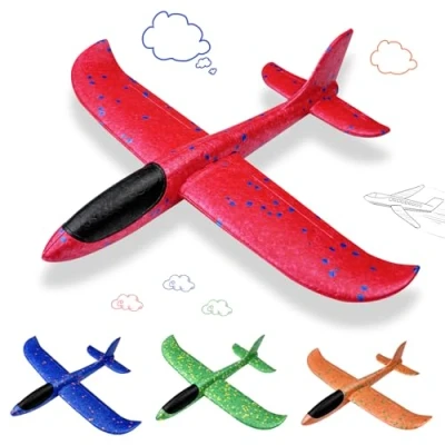 Imagen de Maxentico Aviones de Poliespan, Avion Juguete Deslizantes Mano Lanzamiento Glider, Planeadores Voladores Lanzan Los Flying Glider Plane Set, Planeador para Niños Espuma Avión(4Pcs)