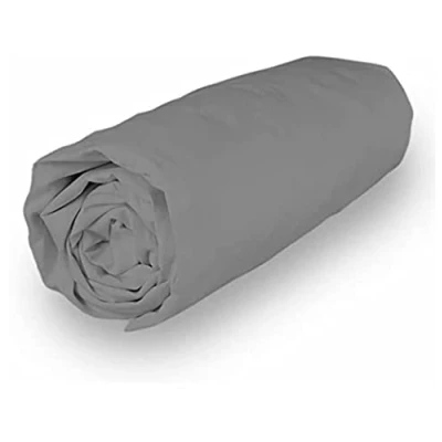 Imagen de Soleil d&#039;ocre PERCALE Bajera ajustable de algodón, Gris, 90 x 190 cm