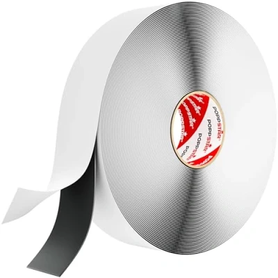 Imagen de Poppstar Cintas adhesivas de butilo doble cara (25m x 50mm 1,6mm), autoadhesiva y selladora, negra