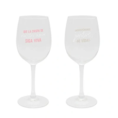 Imagen de Mr Wonderful Woa08920Es Set De 2 Copas Vino Para Brindar (Y Lo Que Surja), Multicolor, 360 Mililitros.