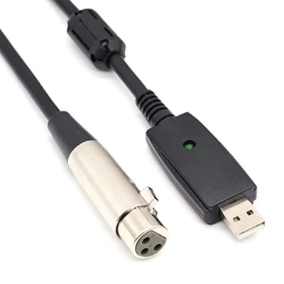 Imagen de Cable de micrófono USB SiYear, macho a XLR hembra convertidor 3 pines audio estudio Conector Adaptador cables para instrumentos Grabación karaoke o micrófonos (3m