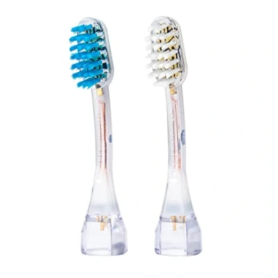 Imagen de emmi dent 2x Cabezales de Cepillo Dental M2 (1x Azul + 1x Blanco) I Cepillos Recambio Estándar con Dureza Equilibrada y Cerdas Rectas Para los Dentales emmi® Platinum Ultrasónicos