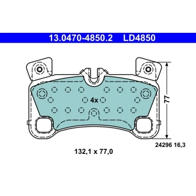 Imagen de ATE Ceramic 13.0470 4850.2 Juego de pastillas freno preparado para indicador desgaste, excl. contacto avisador desgaste PORSCHE: Cayenne