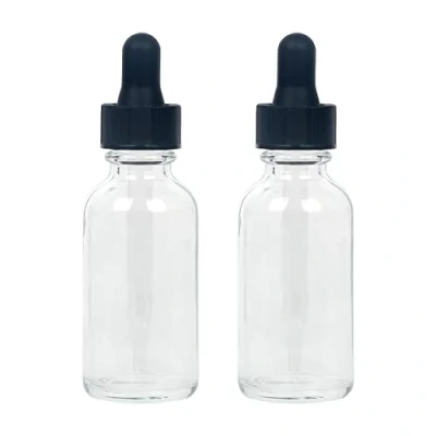 Imagen de Magic Season Boston Botellas redondas de cristal (transparente, 30 ml, con cuentagotas y 2 unidades)