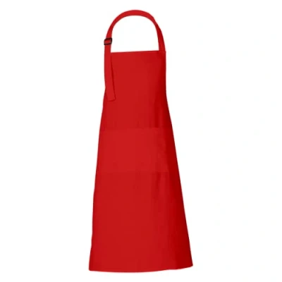 Imagen de RAJRANG BRINGING RAJASTHAN TO YOU Delantal de chef rojo algodón con bolsillo Correa ajustable para el cuello Uso Cocina 68 x 88 cm
