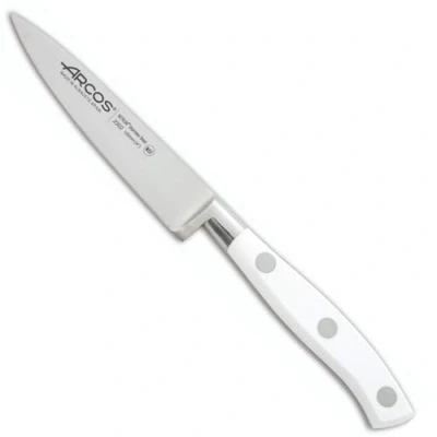 Imagen de Arcos Cuchillo Pelar Forjado Acero Inoxidable. Cocina para Frutas y Verduras. Mango Ergonómico Polioximetileno Hoja 100mm. Serie Riviera Blanc. Color Blanco.